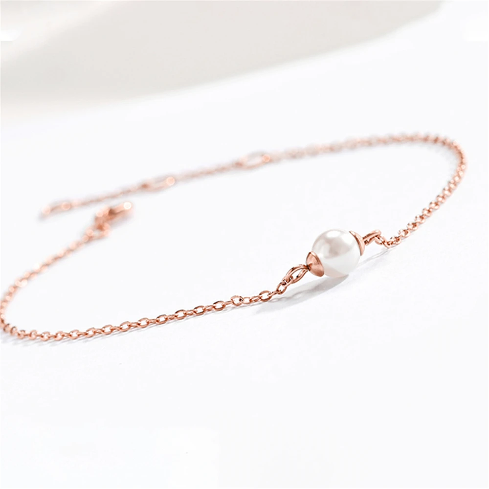 Hot Pearl Bracelets for Women Simple Ball Pearl Temperament Charm Bracelet Gold Silver Color Chain Bracelet Wedding Jewelry