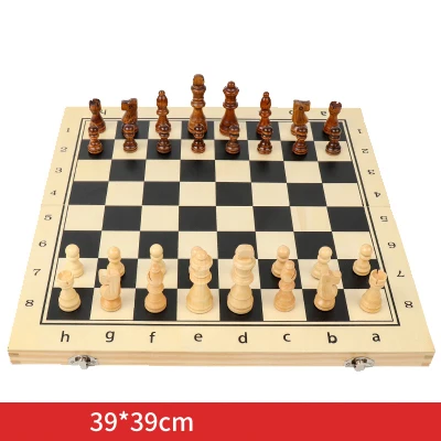 Length 39cm Хит, высокое качество, деревянный складной магнитный Шахматный набор, твердая деревянная шахматная доска, магнитные детали, развлекательные настольные игры, подарки для детей - Цвет: Length 39cm