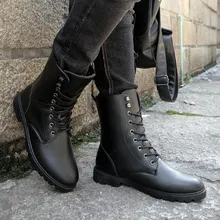 Новые стильные мужские модные уличные кожаные туфли с высоким берцем классические повседневные ботинки в британском стиле Прямая поставка