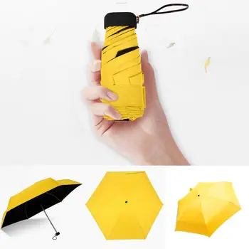 

Pocket Mini Umbrella Rain Women Windproof Durable 5 Folding Sun Umbrellas Portable Sunscreen Female Parasol Umbrella