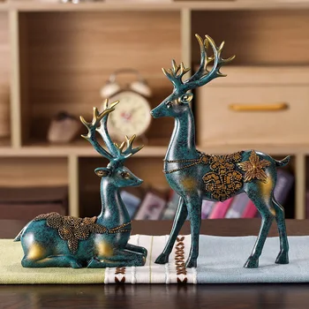 

European Animal Style Elk Living Room Decoration Gift Resin Handicrafts for Home Decoration Accessories Decoration Accessories