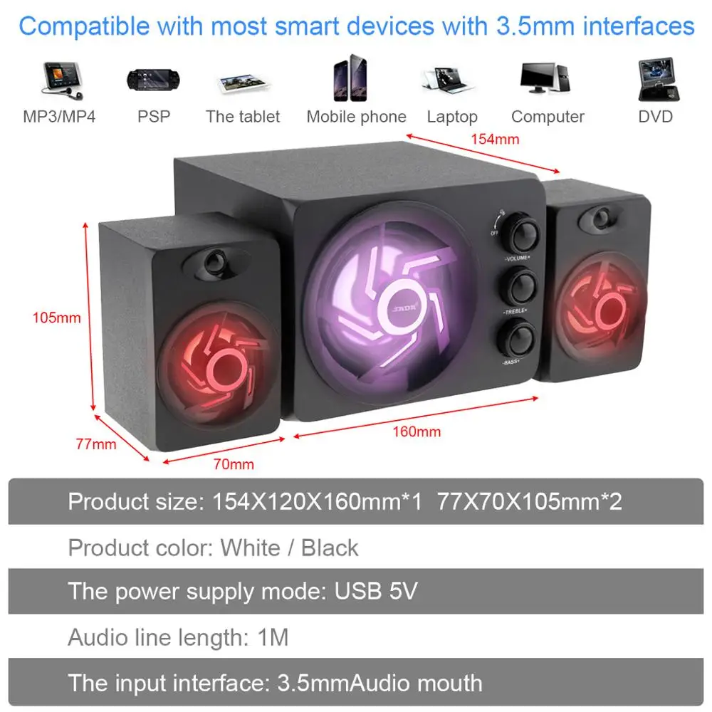 Bluetooth Колонка SADA настольный компьютер деревянная/АБС система с подсветильник кой