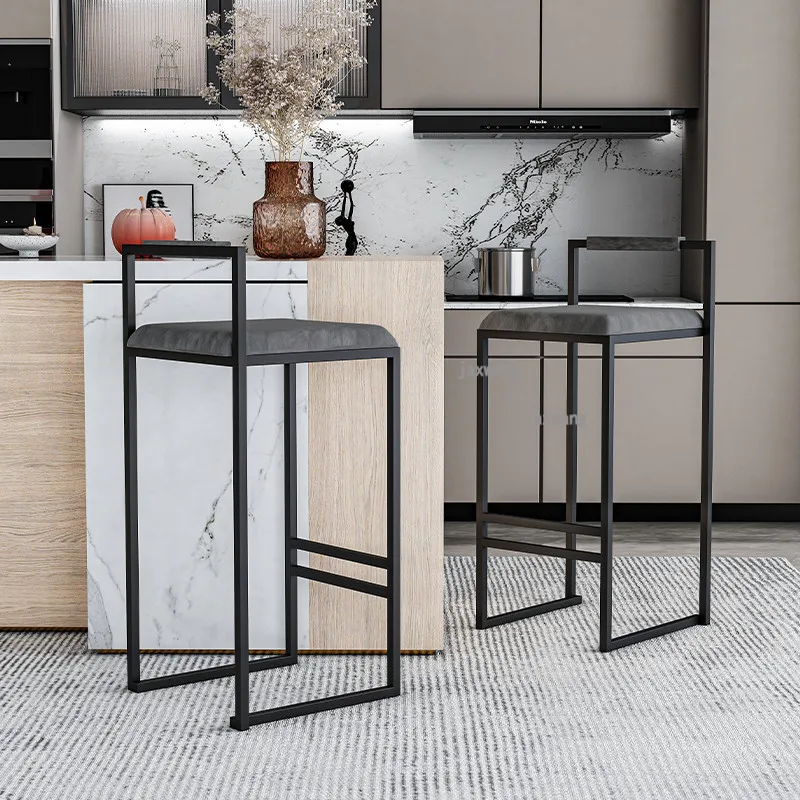 Nordic Luxury Creative Bar Chair Velvet Counter Bar Stools Modern Simple Chairs Home Kitchen Furniture Iron High Stool
