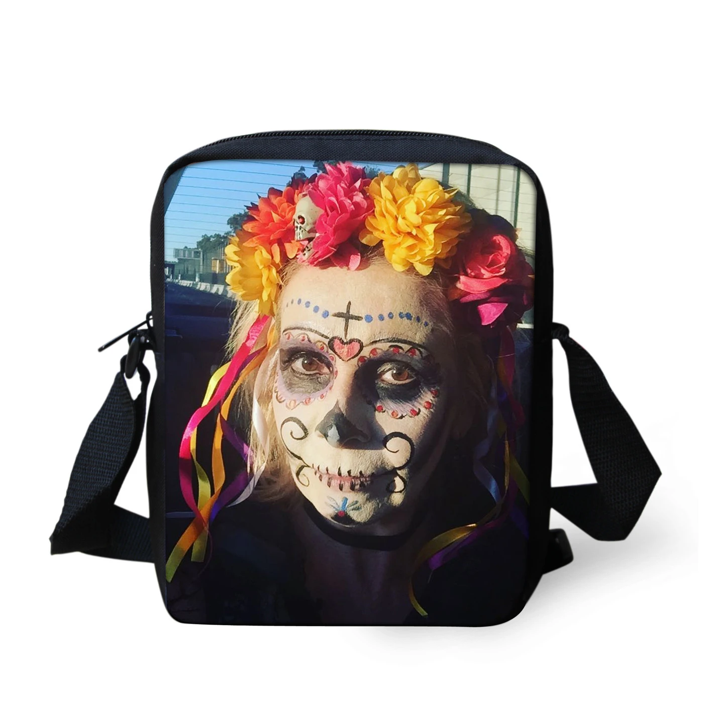 

HaoYun Fashion Women's Messenger Bags Halloween Pattern Shoulder Bags Funny Design Girls Flaps Handbags Kids Mini Mochila Bags