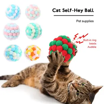 

1Pc Funny Cat Toys Fashion Creative Cute Plush Ball Bell Cat Chew Pet Toy Interactive Teaser Cat Supplies Christmas Gifts
