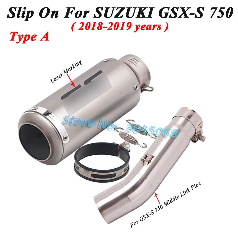 Слипоны для SUZUKI GSX-S 750 GSX S750 мотоциклетные выхлопные трубы, модифицированный Карбон глушитель среднего соединения