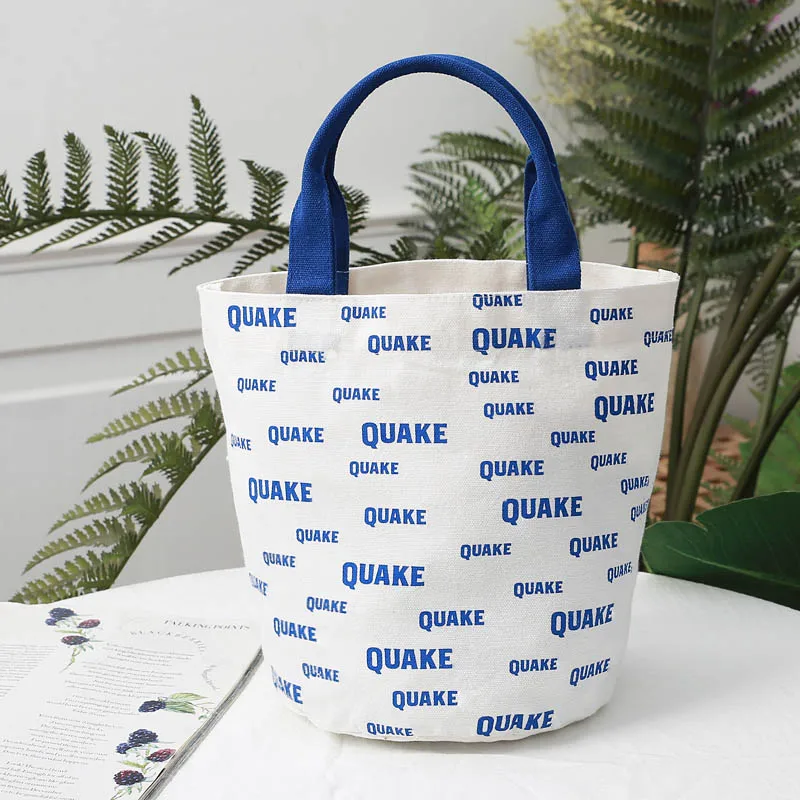 

2019 Foreign Trade Small Handbag Wenyisen Department Handbag Simple Letter Small Canvas Bag Student Shopping Bag Pocket