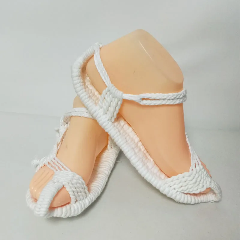 

Entirely Handmade Weaving Cotton Cloth Beach Sandals Drifting Straw Sandals Retro Casual Sandals for Both Men And Women Sandals