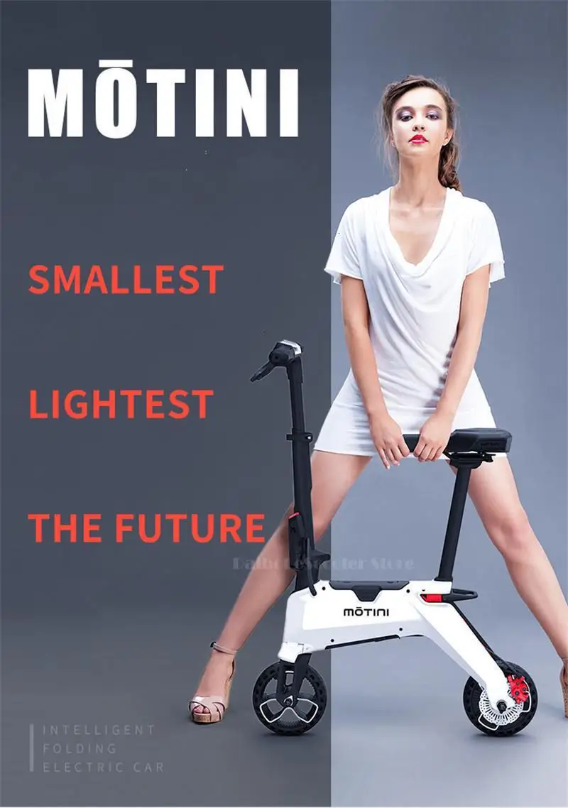 New 7 Inch Folding Electric Bike 2 Wheels Electric Scooters 37V 350W Lightest Mini Adult Electric Scooter With Two Batteries (29)