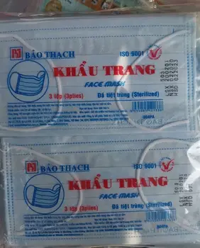 

50 pcs isolated virus influenza medical dust-proof moisture mask medical Viet Nam make 3 plies more protection