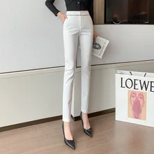 

Autumn Winter Womens Long Pencil Pants Korean Formal OL Temperament Elegant Fashion Stitching High Waist Slim Suit Trousers