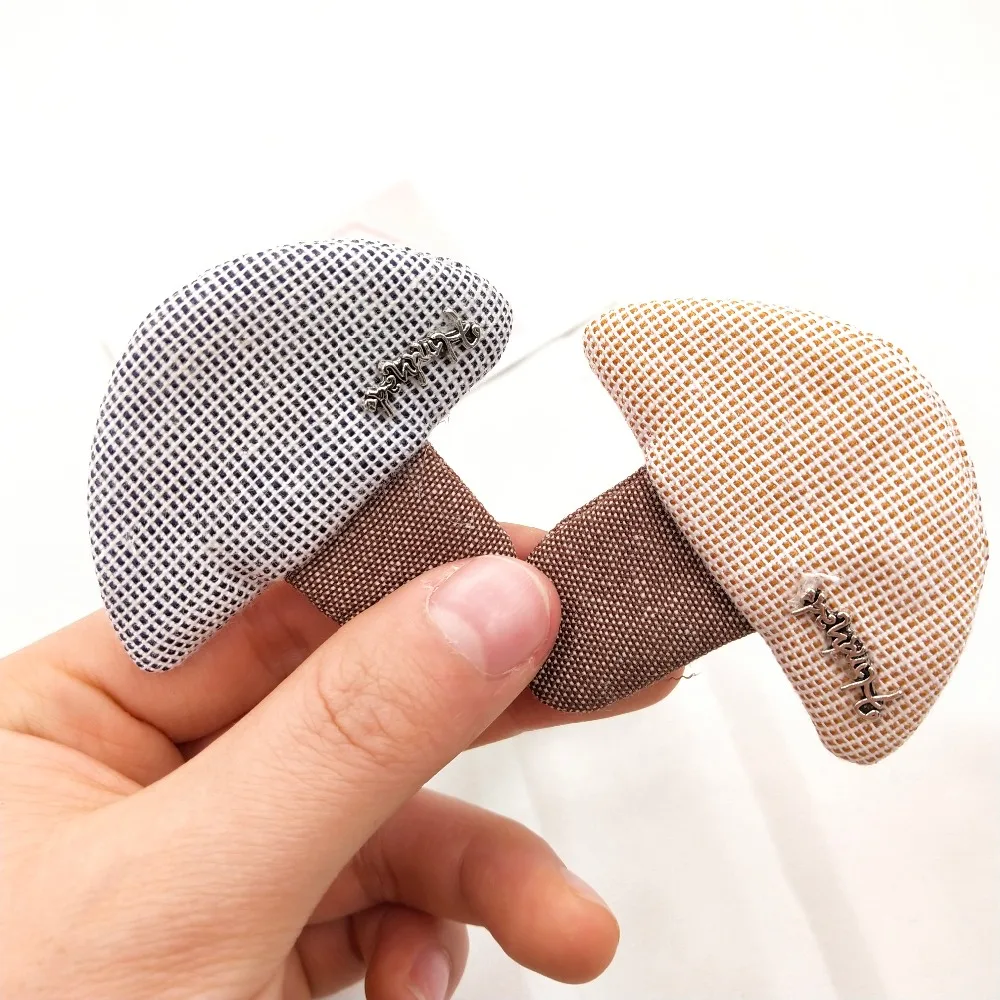 12pcs Cloth Plaid Mushroom Patch DIY Sewing Clothing Headwear Hair Clip Shoes Bag Accessories Handicraft Materials