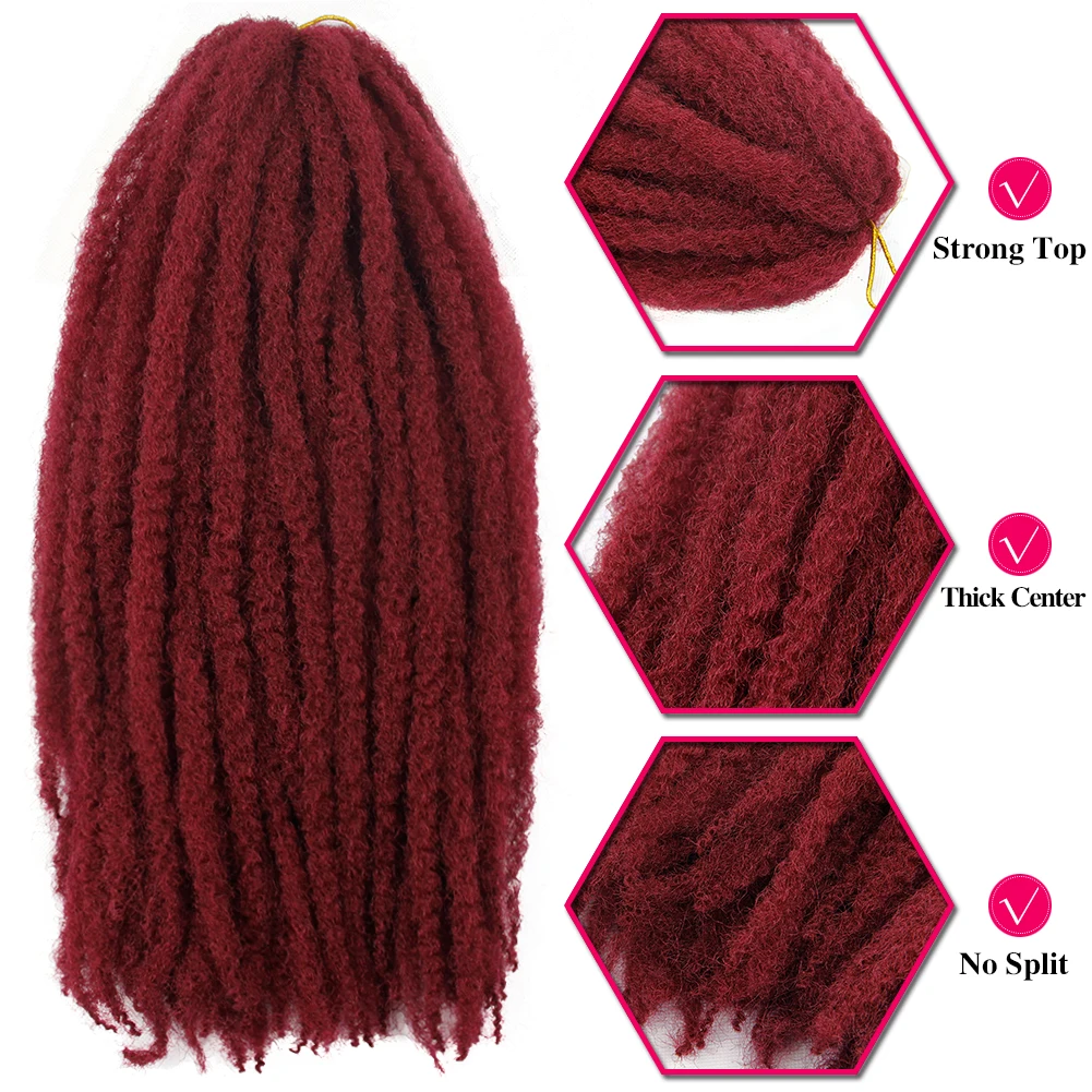 YxCherishair Marley Hair Bulk Synthetic Locs Crochet Hair Braid Ombre Braiding Extensions