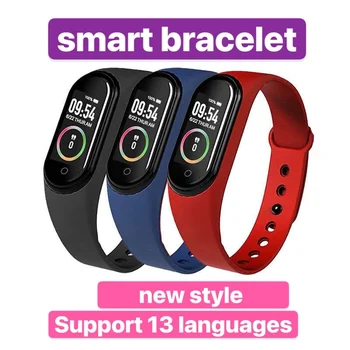 

Smart bracelet with color screen M4plus smartwatch wire charging watch heart rate motion waterproof for Android Apple