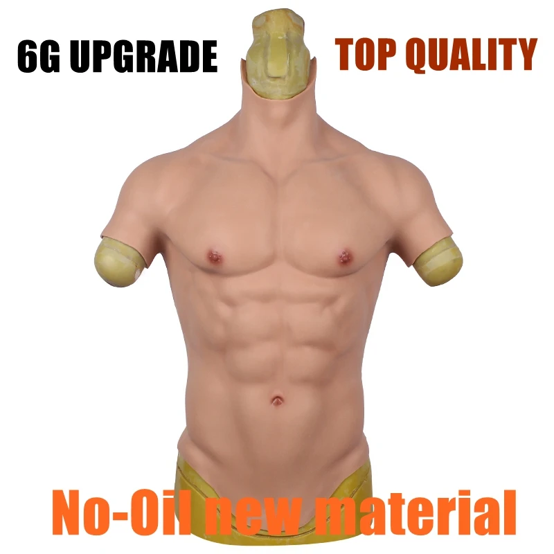 

6G Simulation Abdominal Muscle Suit Silicone Chest For Thin Person Enhance Masculinity Woman to be Man Crossdresser Transgender