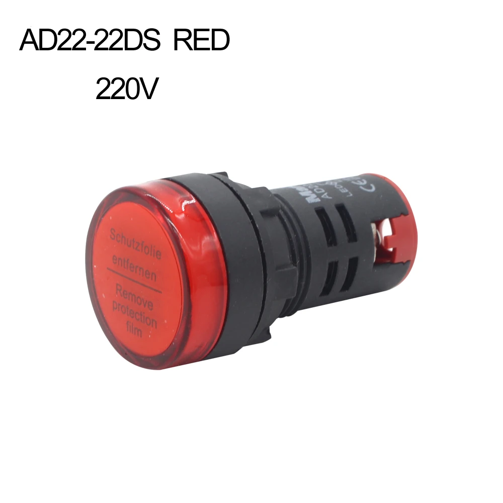 Manhua AD22-22DS 24 V/220 V светодиодный индикатор питания 4 цвета сигнальные лампы - Цвет: Red 220v
