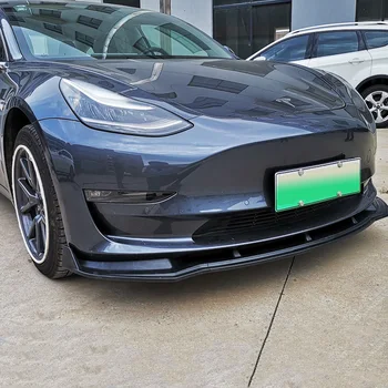 

3 Pieces Car Front Bumper Lip Body Kit Spoiler Splitter ABS Bumper Canard Lip Splitter Universal For Tesla Model 3 Sedan