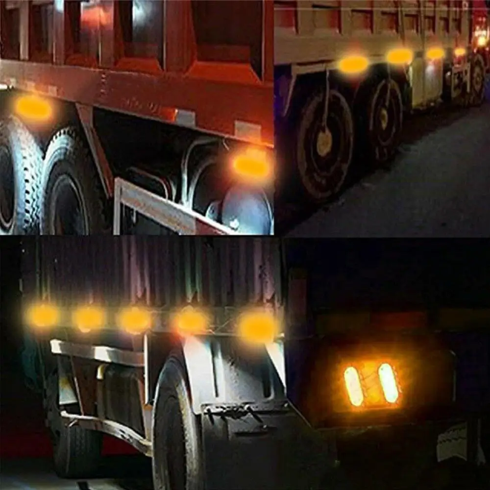 5 шт. 24 в желтые светодиоды Овальный зазор свет прицепа грузовик боковой зазор габаритной лампы