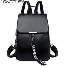 Women Leather Travel Backpack Female Bagpack School Shoulder Chest Bags for Women 2019 Letter Back Pack Mochilas Sac A Dos Femme