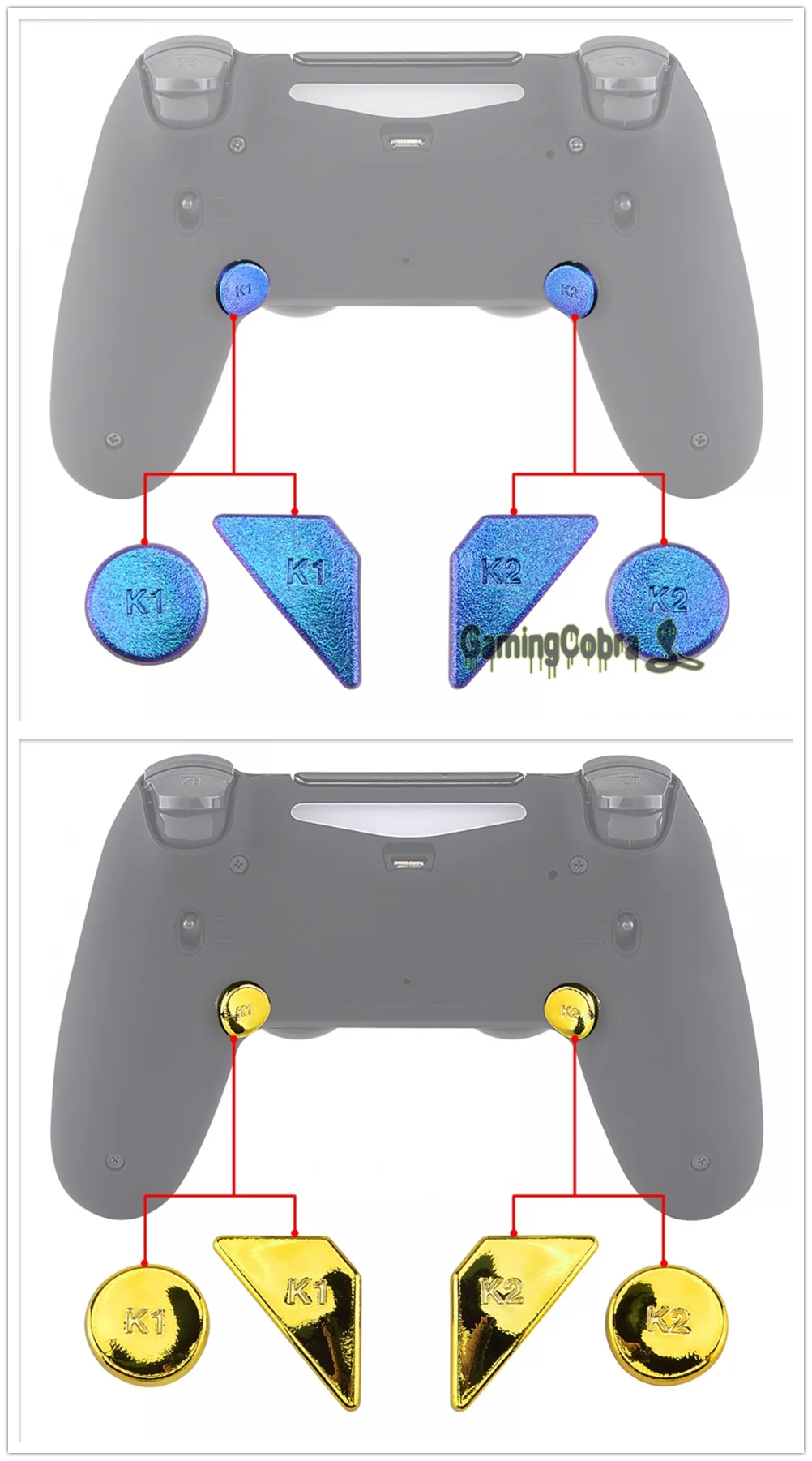 Extremerate Glossy Replacement Redesigned Back Buttons K1 K2 Paddles For Ps4 Controller Extremerate Dawn 2 0 Remap Kit Replacement Parts Accessories Aliexpress