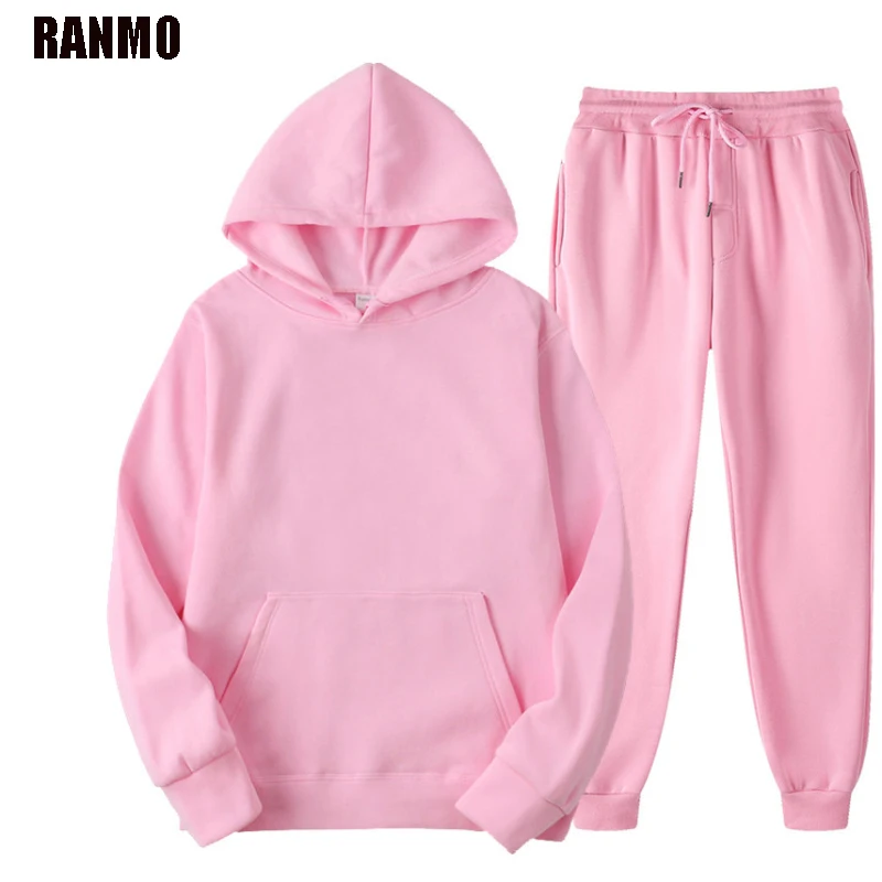 Conjunto de pantalones de sudaderas con capucha de marca RANMO para otoño ropa deportiva de gran tamaño de manga larga chándales pantalones, traje sudadera con capucha para mujer chandal mujer invierno 2020