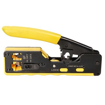 

All in One EZ RJ45 Tool Network Crimper Cable Crimping Tools for RJ45 Cat7 Cat6 Cat5 RJ11 RJ12 Modular Plugs Metal Clips Pliers