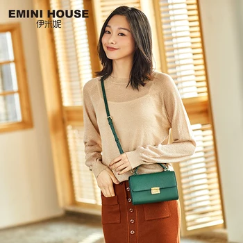 

EMINI HOUSE Padlock Crossbody Bags For Women Messenger Bags Split Leather Luxury Handbags Women Bags Designer Purse And Handbags