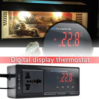 

Digital Display Aquarium Thermostat Fish Tank Temperature Controller Universal Socket ON/OFF Regulator Plug-in Thermostat