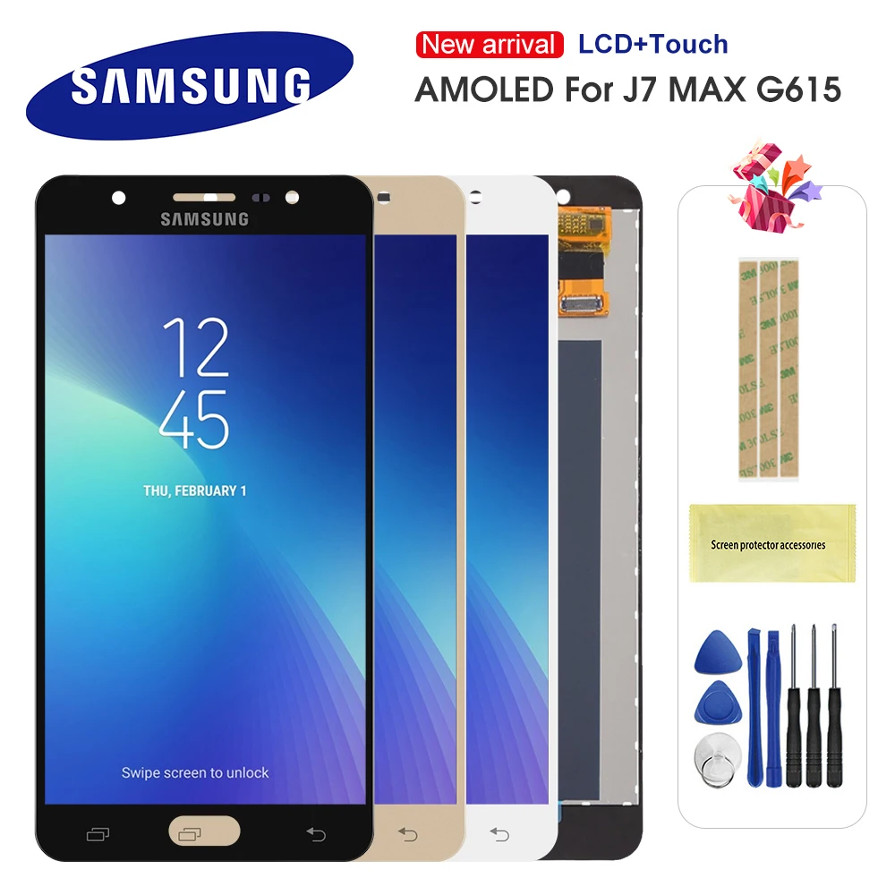ЖК-дисплей Super AMOLED для Samsung Galaxy J7 Max G615 сменный сенсорный экран с цифровым