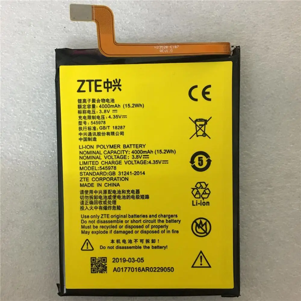 100% реальный 4000mAh 545978 / ICP51/59/78SA для ZTE Blade A601 A601N BA601/BA601N аккумулятор высокого