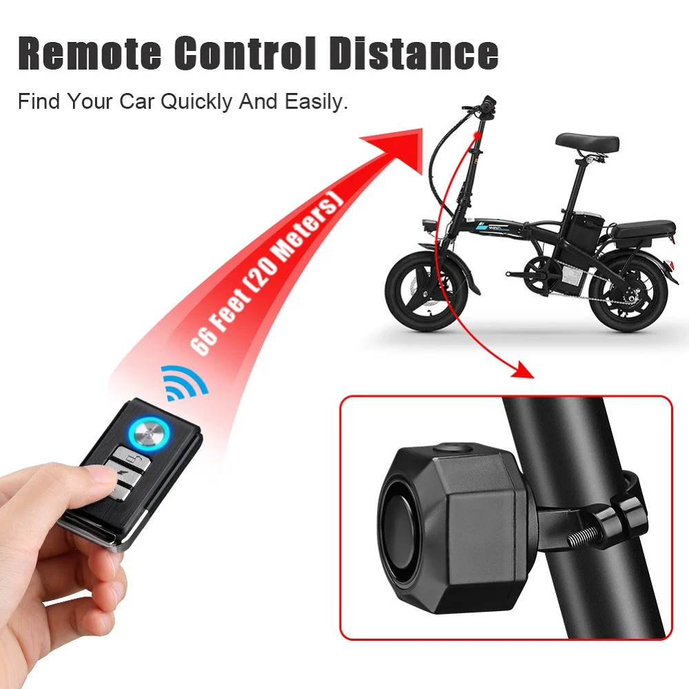 Awapow Wireless Bicycle Alarm USB Charging Motorcycle Bike Alarm Remote Control Anti-theft Bike Vibration Detector System