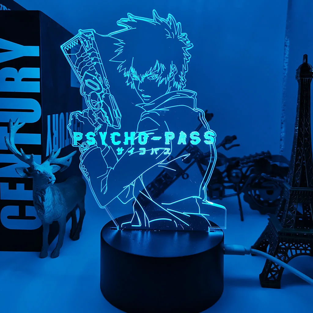 holiday nights of lights Manga Psycho Pass Led Lamp for Child Bedroom Decoration Night Light Birthday Gift Room Table Acrylic Anime 3d Light Psycho Pass portable night light