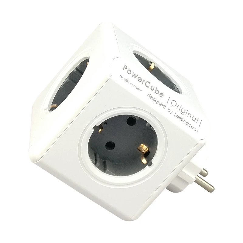 Allocacoc USB Socket Power Strip EU KR Plug Adapter 4 Smart Plug Outlets PowerCube Electrical 250V 3680W Extension home Office