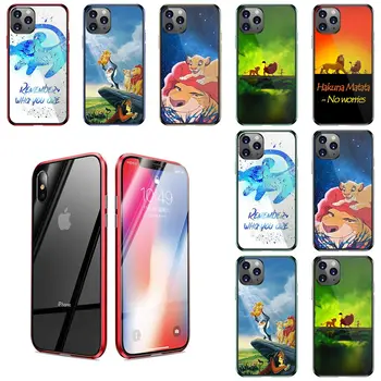

Tempered Glass Phone Cases Cover for iPhone 11 Pro X XS Max XR 6 6S 7 8 Plus 9D Protective Glass The Hakuna Matata Lion King