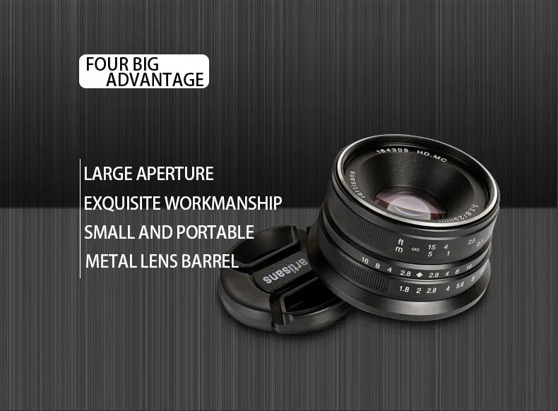 7artisans 25 мм F1.8 ручной объектив для камеры Canon EOS M A7 A7II A7R sony E Mount Fuji FX Macro MFT/M4/3 Mount