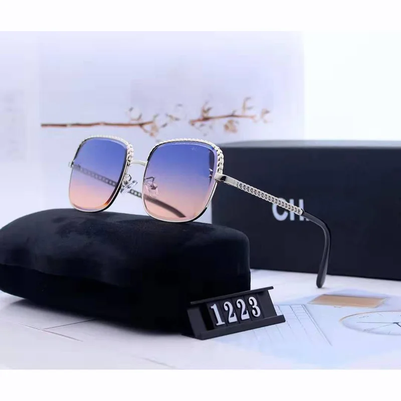 Новинка модные квадратные солнцезащитные очки для женщин роскошный бренд дизайн красочные градиентные линзы солнцезащитные женские очки оculos 6 цветов - Цвет линз: 1 no box