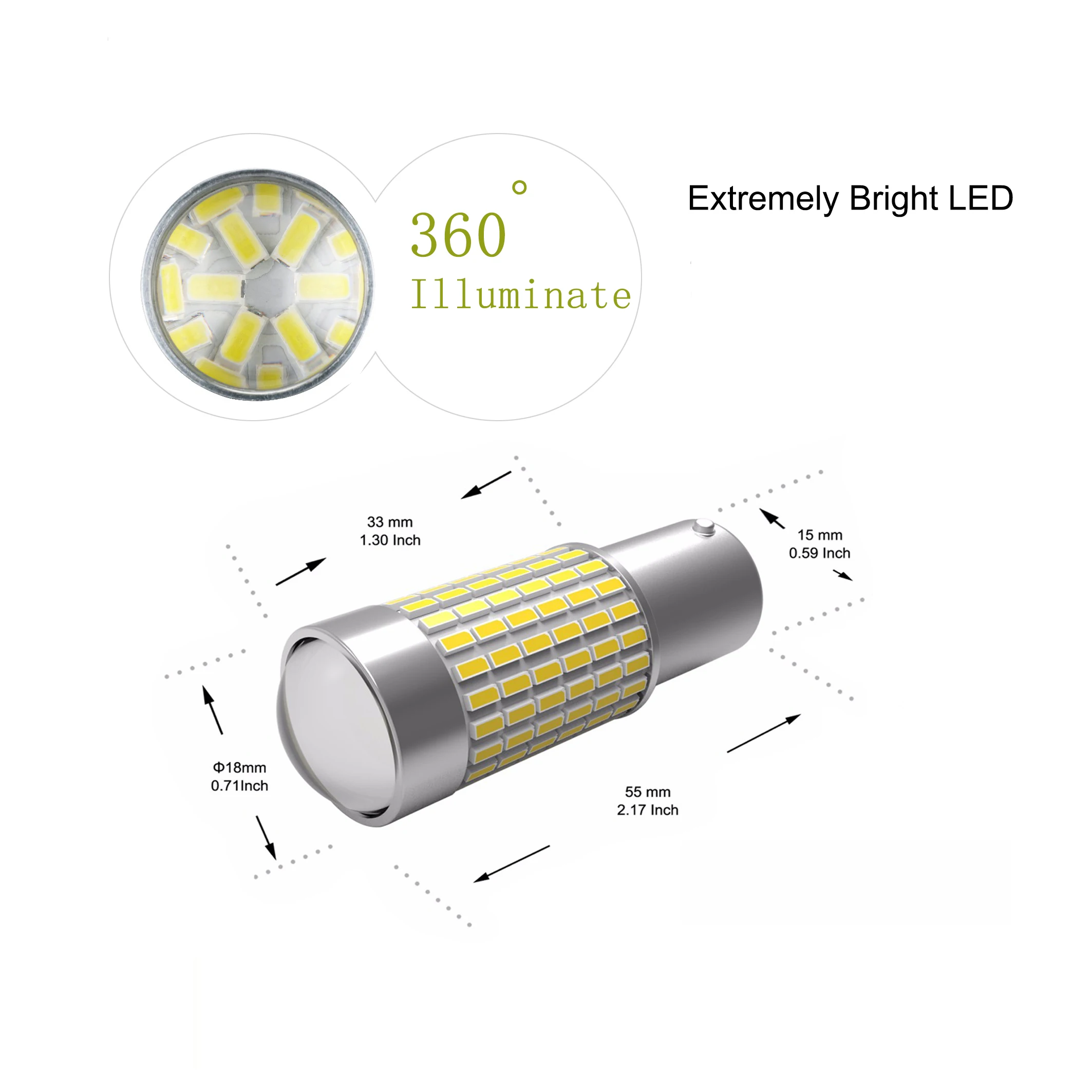 JIACHI 100 шт. p21w светодиодный 1156 BA15S светодиодный автомобильный фонарь 3014 SMD 144 светодиодный s Автомобильный светодиодный стоп-сигнал лампа заднего хода DRL 12-24 В