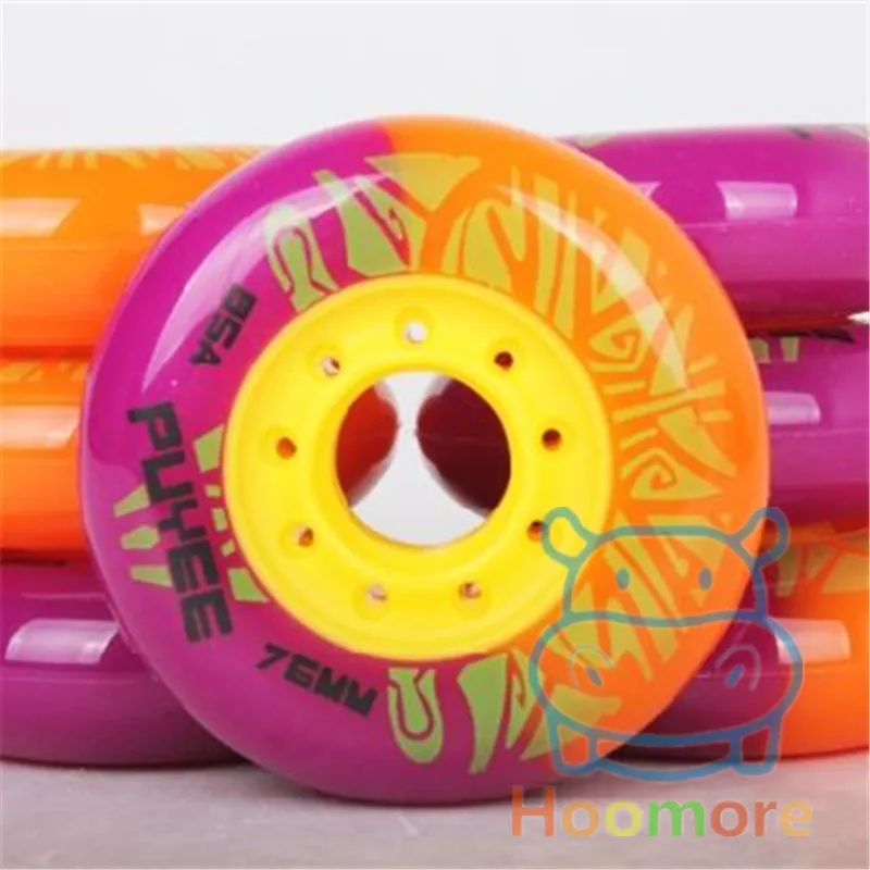 2 colors mixed skating wheel for slalom FSK skates patins 85A skates wheels 80mm 76mm 72mm
