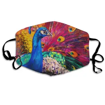 

Peacock Beautiful Funny Dust Mouth Mask Reusable Anti-Dust Face Mask Adjustable Earloop Skin Protection