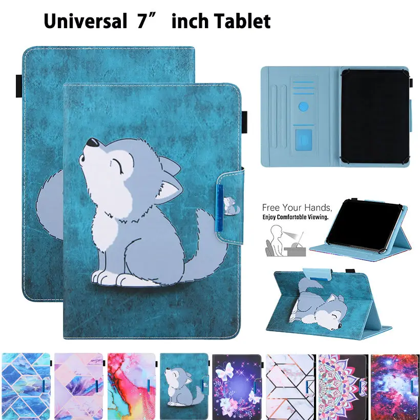 Custodia Per Tablet Universale Da 7 Pollici Fashion Wolf Per Samsung Galaxy Tab A 7.0 T280 Cover Per Samsung Tab 3 Lite 7.0 T110 Funda Coque