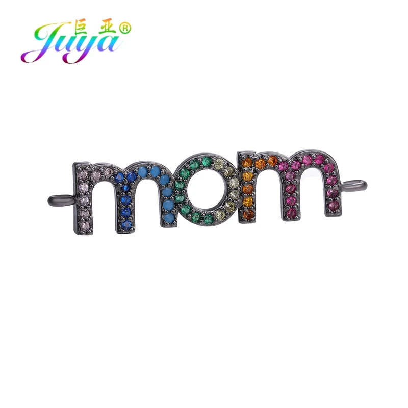 Metal Black Juya DIY дружба изготовление браслетов аксессуары Красочный Циркон мама мальчик девочка Разъем Подвески рукоделие ювелирные изделия компоненты - Окраска металла: Metal Black