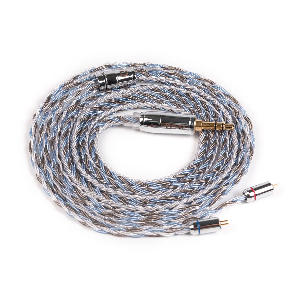 Cabo do Fone de Ouvido com Mmcx Conector para Fone de Ouvido Kbear Completa Núcleo Prata Chapeado Atualizar - 2pin Qdc Tfz Earbuds Bl03 kz Edx 16 - Image 2