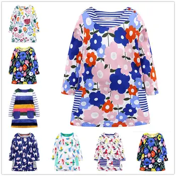 

Flower Baby Girl Dress Knee Length Girls Dresses Cotton Blouse Girl Clothes Vestidos 1-7 Years Jumpers Outfits