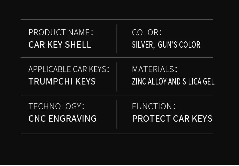 Custodia per chiave auto in lega di zinco Shell Fob per GAC Trumpchi GSG A3 GA3S GA5 GA6 GS4 GS8 portachiavi con protezione chiave accessori per anello - H3612f80c4d4b4e589de5fccb5d19729eh
