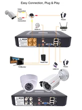  4CH DVR CCTV System 2PCS Cameras 1080P 2MP Video Surveillance 4CH 5 in 1 DVR Infrared AHD 1200 TVcctv camera security system kit 