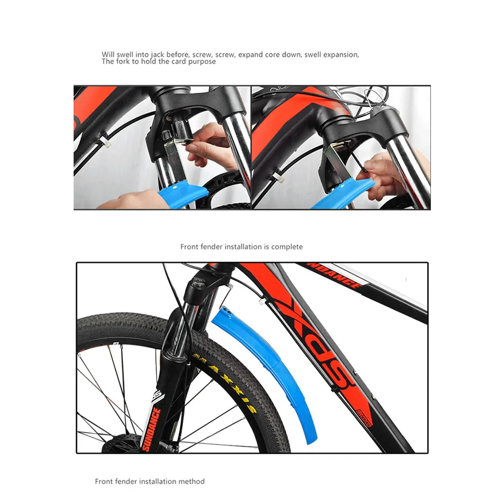 Sturdy Shrink PVC Accessories Tyre Mudguard Bicycle Fenders Rain Plate Blocking Tool Bicycle Mudguard Outdoor Taillight Riding