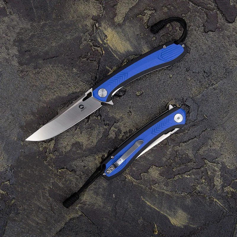 D2 Tool Steel Folding Pocket Knife with Clip G10 Handle EDC Knives for Peeler Tactical Defensive Cutter Hunting Outdoors  Tool 5