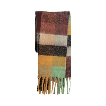 

Fashionable Simple Style New Women Artificial Cashmere Scarf Long Tassels Plaid Autumn Winter Warm Shawl