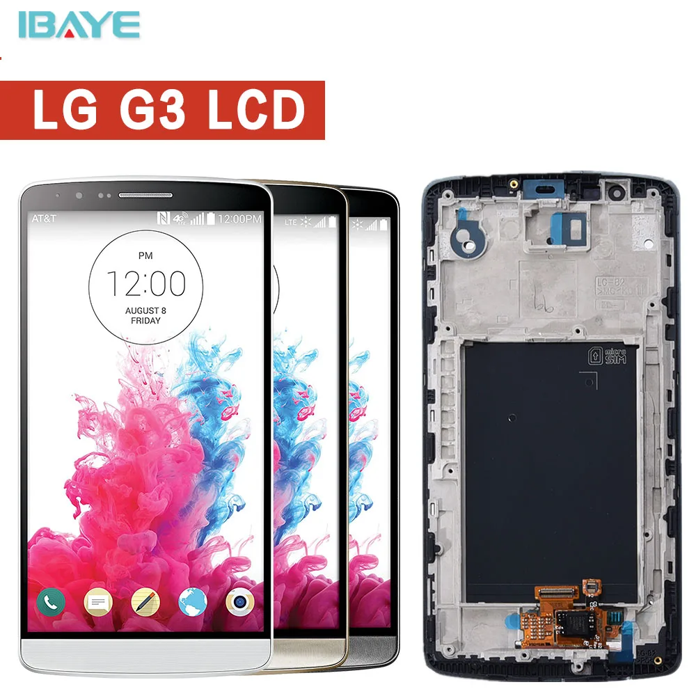 

AAA+For LG G3 LCD Display Touch Screen Digitizer For LG G3 Display LCD Replacement D850 D851 D855 Black White Gold