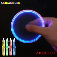 20 шт./компл. СВЕТОДИОДНЫЙ Красочный световой токарная обработка ручка гироскоп для кончиков пальцев Творческий Студент декомпрессии Пластик шариковая ручка канцелярские принадлежности